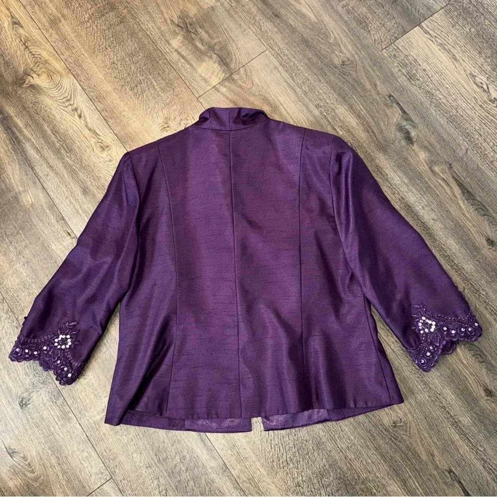 Cachet Rich Purple Blazer‎ with Decorative Cuffs